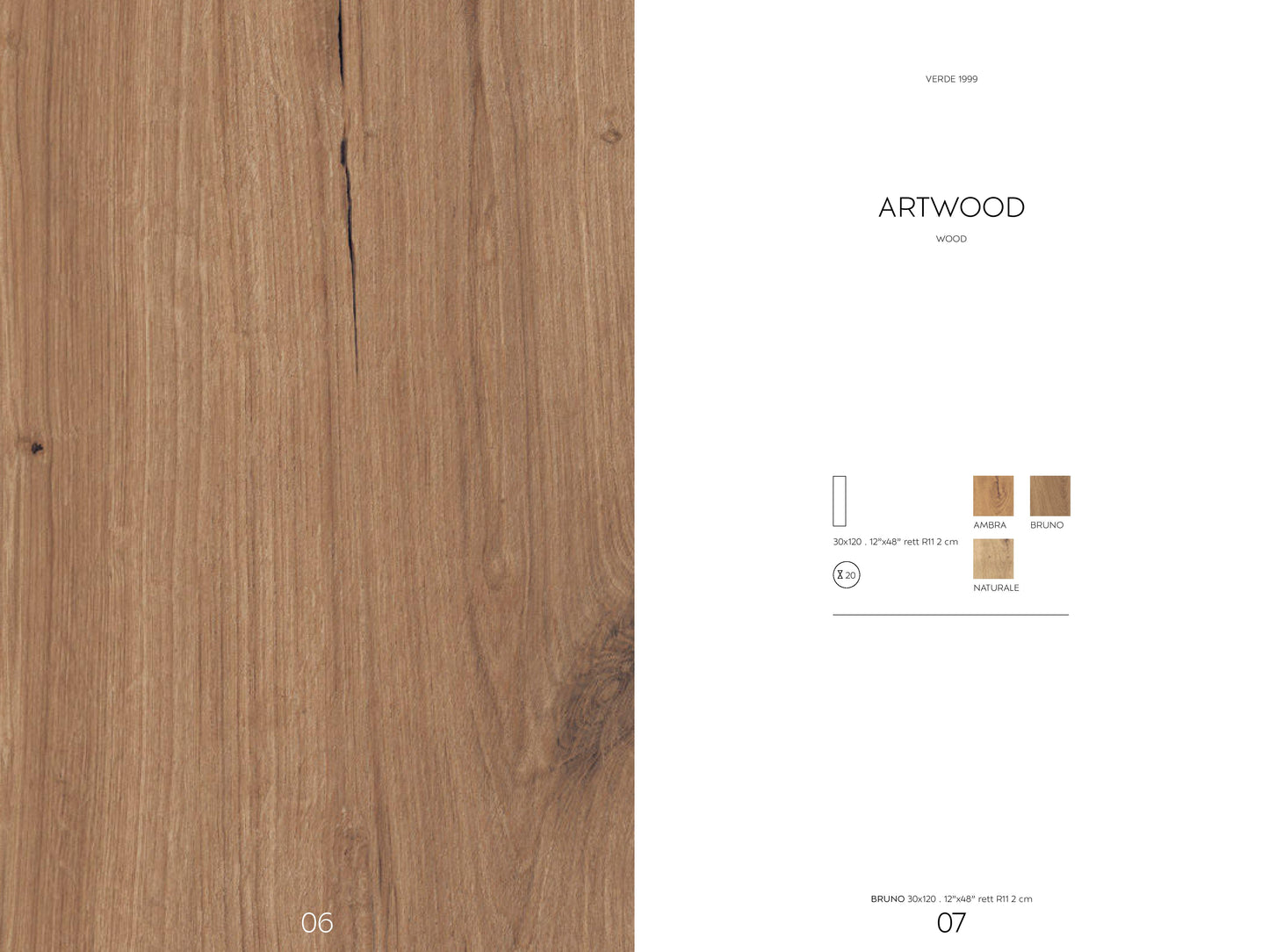 ARTWOOD Holzoptik Feinsteinzeug Terrassenplatte 120 x 30 cm